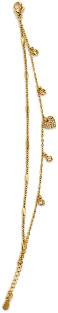 Crystal Heart Charm Bracelet